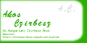 akos czirbesz business card